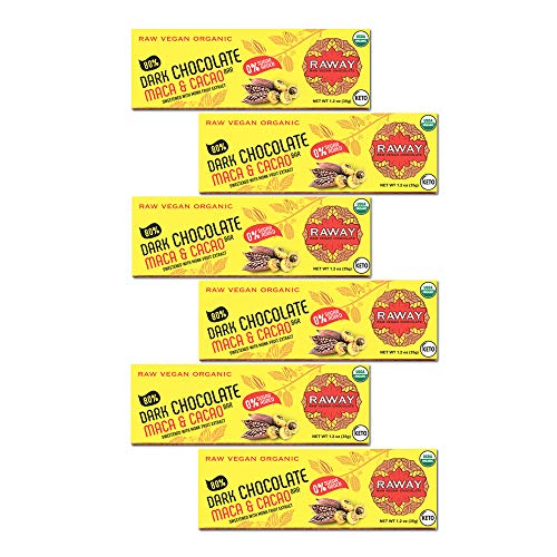 Raway Vegan Dark Chocolate | Keto 80% Dark Chocolate Maca &Amp; Caca