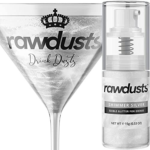 Edible Glitter For Drinks: 15G Shimmer Silver Drink Dust Spray