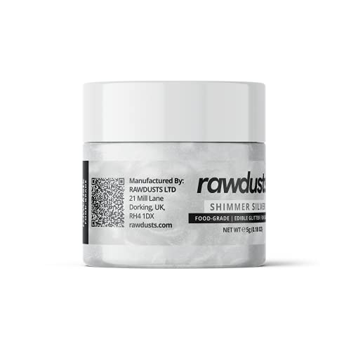 Edible Glitter For Drinks 2 Pack: Shimmer Silver Sparkle,Shine