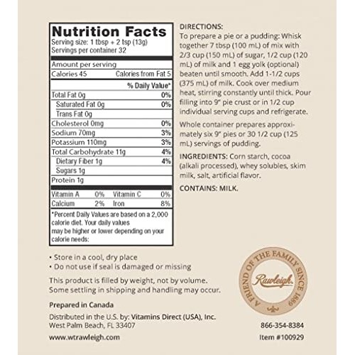 Coconut Cake Mix, Pie Filling, Dessert Mix - 16Oz - By Wt Rawleigh