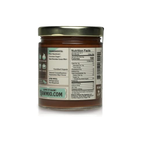 Rawmio Chocolate Hazelnut Spread, 6 oz. Jar, 6 Serving per Jar -...