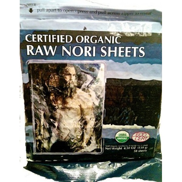 Raw Organic Nori Sheets 50 Qty Pack! + Cocodrill Coconut Tool --