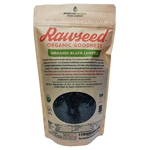 Rawseed Black Lentils Organic Certified 2 Lbs,Non Gmo. Grown In