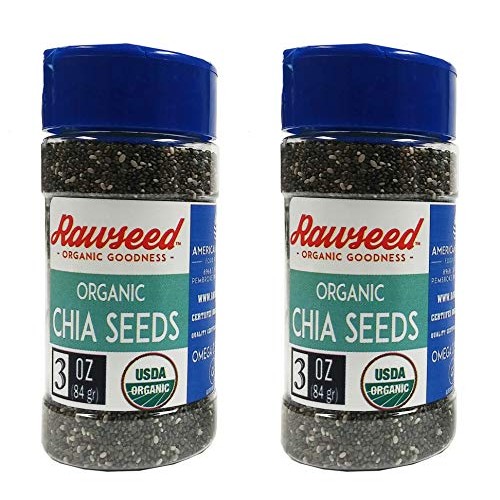 Rawseed Organic Chia Seeds 3 Oz 2 Pack Shaker Jar Usda Certified