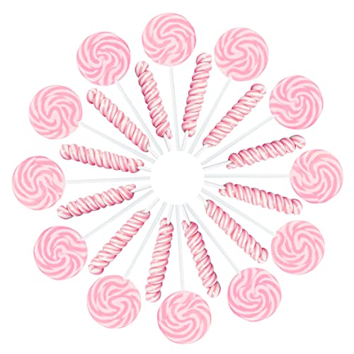Pink Swirl And Twisty Lollipops - 24 Suckers Individually Wrapped