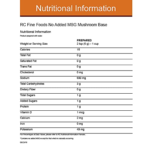 Rc Fine Foods Mushroom Base, 12 Oz. Makes 5 Gallons Of Mushroom