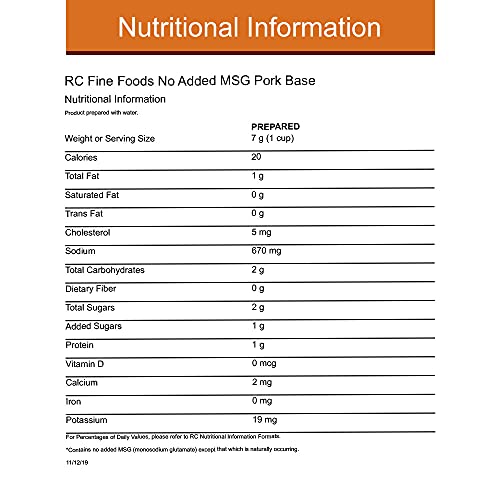 Rc Fine Foods Oven Roasted Pork Base 16 Oz. No Added Msg. Makes