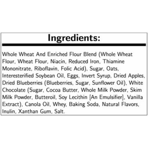 Readi Bake Benefit Apple Blueberry Chip Bar, 2.5 Ounce -- 48 Per