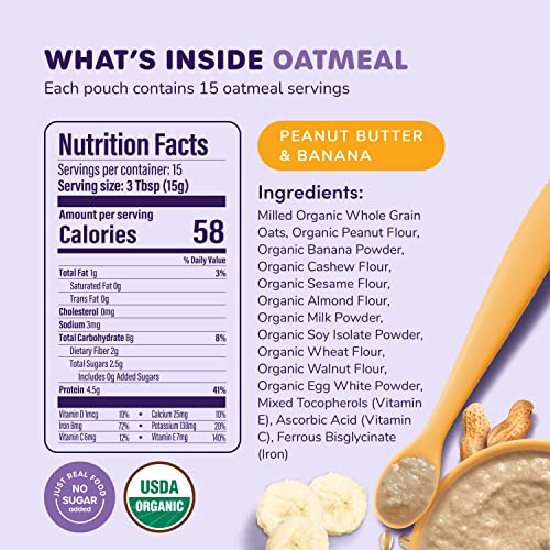 Ready, Set, Food! Organic Baby Oatmeal Cereal | Peanut Butter Ba