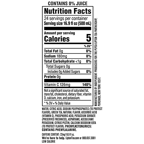 Diet Green Iced Tea - Citrus Flavor With Other Natural Flavors -...