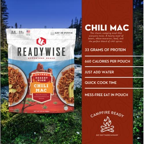 ReadyWise Outdoor Chili Mac with Beef, Freeze-Dried Backpacking ...