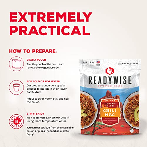 ReadyWise Outdoor Chili Mac with Beef, Freeze-Dried Backpacking ...