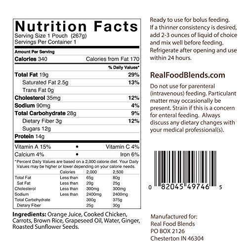 Real Food Blends Orange Chicken, Carrots &Amp; Brown Rice Pureed Ble