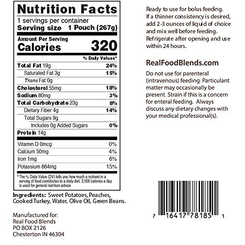 Real Food Blends Variety Case Pureed Blended Meal For Feeding Tu