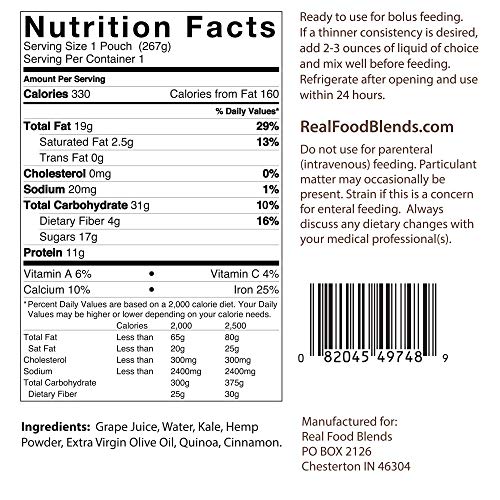 Real Food Blends Variety Case Pureed Blended Meal For Feeding Tu