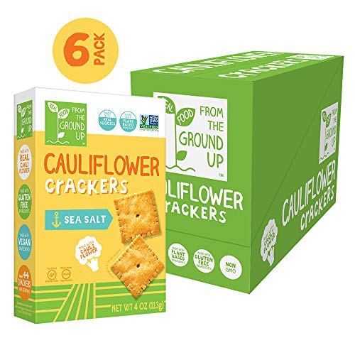 Real Food From The Ground Up Cauliflower Crackers - 6 Pack Sea