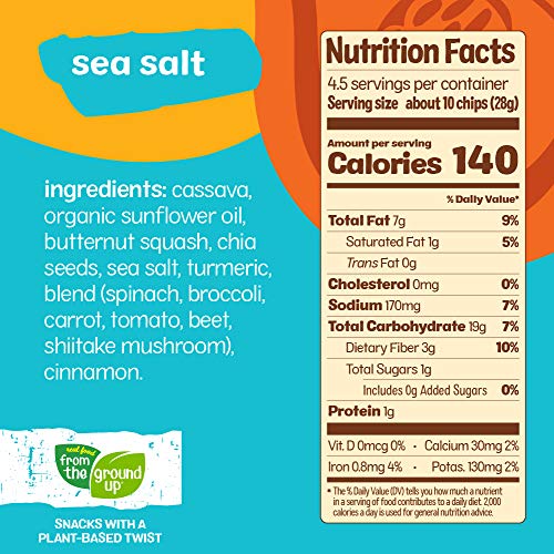 Real Food From The Ground Up Tortilla Chips 6 Pack Sea Salt,
