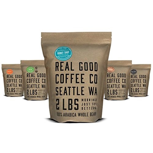 Real Good Coffee Co Whole Bean Coffee, Donut Shop Medium Roast C