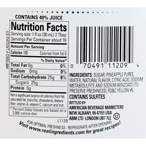 Piña Reàl, Pineapple Puree Infused Syrup, 16.9 Fl Oz Squeezable