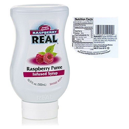 Reàl Fruit Infused Flavoring Syrup Variety - Strawberry, Raspber