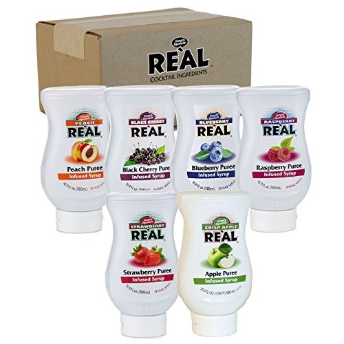 Reàl Fruit Infused Flavoring Syrup Variety - Strawberry, Raspber