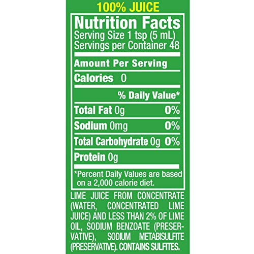 Realime 100% Lime Juice, 8 Fluid Ounce Bottle