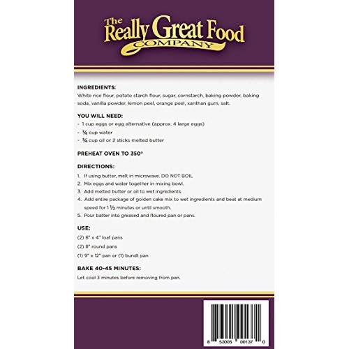 Really Great Food Company – Gluten Free Golden Cake Mix – 23 Oun
