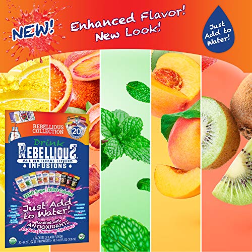 Rebellious Variety Pack Organic Natural Water Energy Mix, Antiox