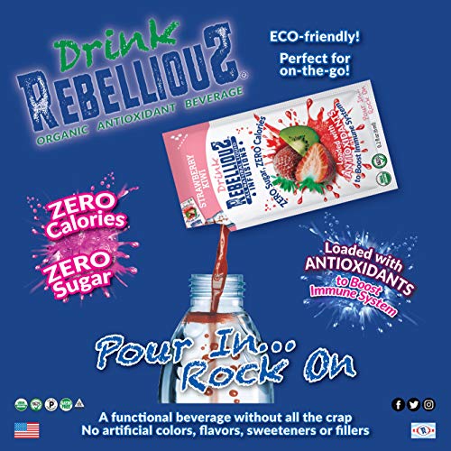 Rebellious Variety Pack Organic Natural Water Energy Mix, Antiox