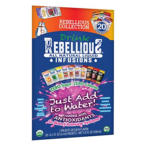 Rebellious Variety Pack Organic Natural Water Energy Mix, Antiox