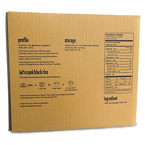 Rebirth Rice Heirloom Thai Black Rice, 12.5lb PACK OF 2, 6.25lb...