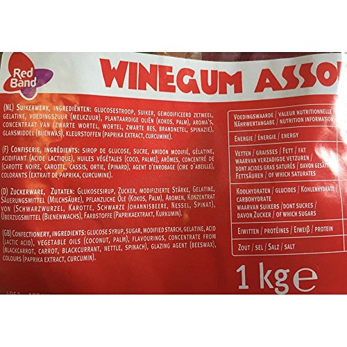Red Band Winegum Assortment 1 Kilo Bag 2.2 Lbs