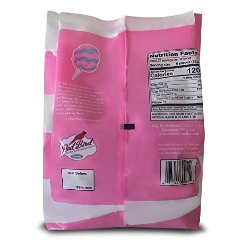 Red Bird Cotton Candy Puffs, 30 Oz Bag | Made W/100% Pure Cane S