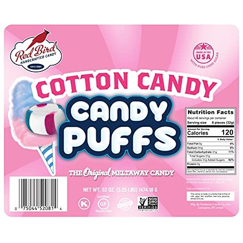 Red Bird Soft Cotton Candy Puffs 52 oz Tub, Individually Wrapped... Red Bird Soft Cotton Candy Puffs 52 oz Tub, Individually Wrapped...
