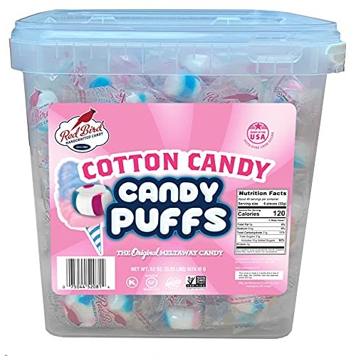 Red Bird Soft Cotton Candy Puffs 52 oz Tub, Individually Wrapped... Red Bird Soft Cotton Candy Puffs 52 oz Tub, Individually Wrapped...