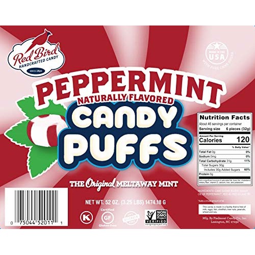 Red Bird Soft Peppermint Candy Puffs 52 oz Tub, Mints are Indivi... Red Bird Soft Peppermint Candy Puffs 52 oz Tub, Mints are Indivi...