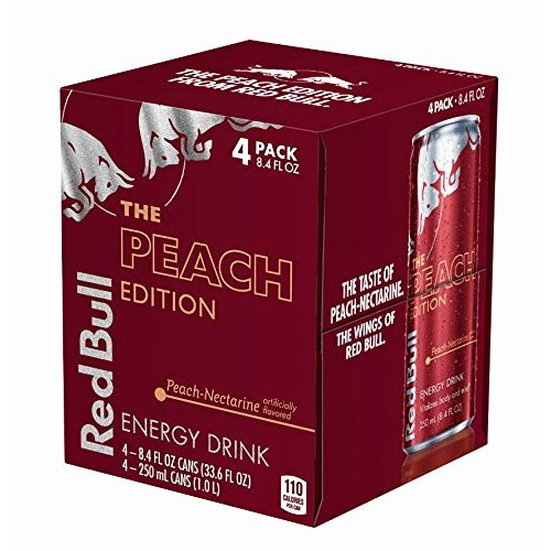 Red Bull Energy Drink, Peach-Nectarine, 8.4 Fl Oz 4 Count