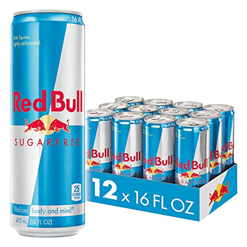 Red Bull Energy Drink, Sugar Free, Sugarfree, 16 Fl Oz 12 Count