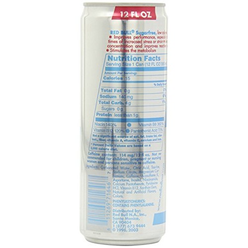 Red Bull Energy Drink - Sugarfree - 12Fl.Oz. Pack Of 16