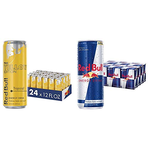 Red Bull Energy Drink, Tropical, Yellow Edition, 12 Fl Oz 24 Co