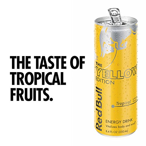 Red Bull Energy Drink, Tropical, Yellow Edition, 8.4 Fl Oz 24 C