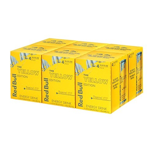 Red Bull Energy Drink, Tropical, Yellow Edition, 8.4 Fl Oz 24 C