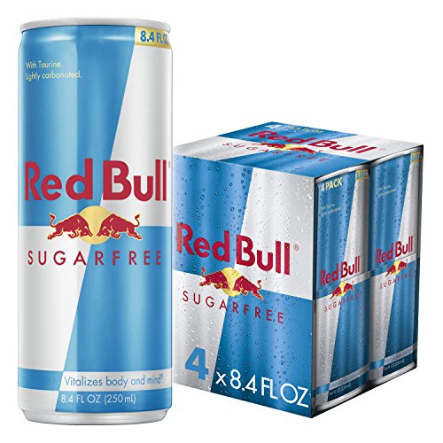Red Bull Energy Drink Sugar Free 4 Pack Of 8.4 Fl Oz, Sugarfree