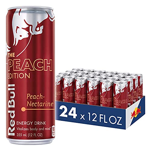 Red Bull Energy Drink, Peach-Nectarine, 12 Fl Oz 24 Count, Pea