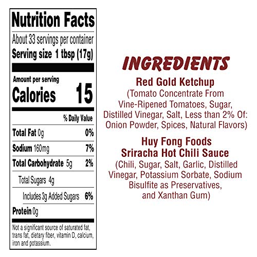 Huy Fong Sriracha Hot Chili Sauce Ketchup, 20Oz Bottles Pack Of 4