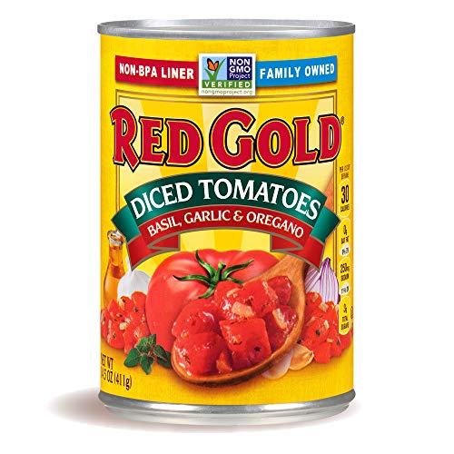 Red Gold | Diced Tomatoes Basil, Garlic &Amp; Oregano | 14.5Oz Can