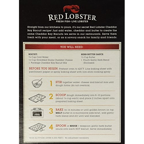 Pack Of 4 Red Lobster Cheddar Bay Biscuit Mix 11.36 Oz Box