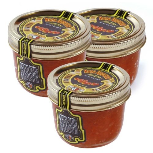Tsars Salmon Red Caviar 200 G 7 Oz.. Pack Of Three Jars