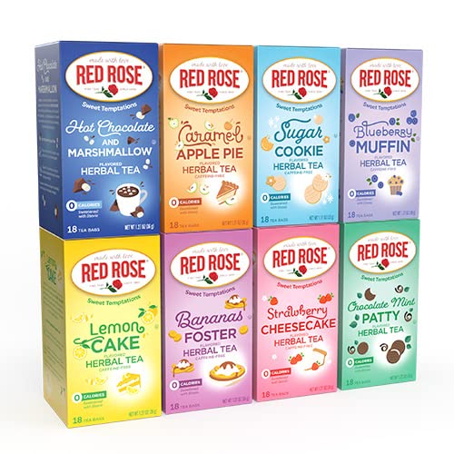 Red Rose Sweet Temptations Dessert Tea Variety Pack, Zero Sugar,