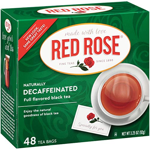 Red Rose Teas Naturally Decaffeninated Black Tea, 12 Boxes Of 48